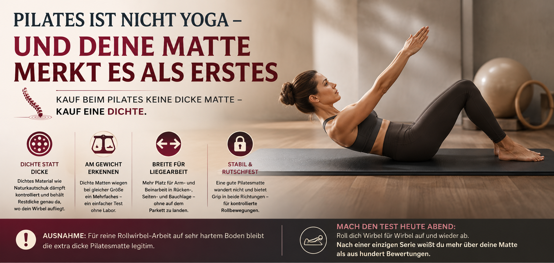 Pilates-Matte aus Naturkautschuk kaufen: der ehrliche Guide