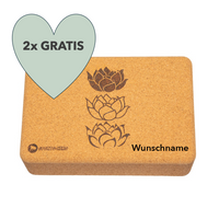 Yogablock Kork Pure Balance (12 Stk.) 10 + 2 GRATIS - Deine Wunschgravur