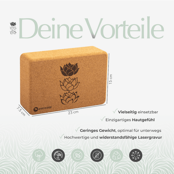 Yogablock Kork Pure Balance nachhaltig - Personalisieren mit deiner Wunschgravur