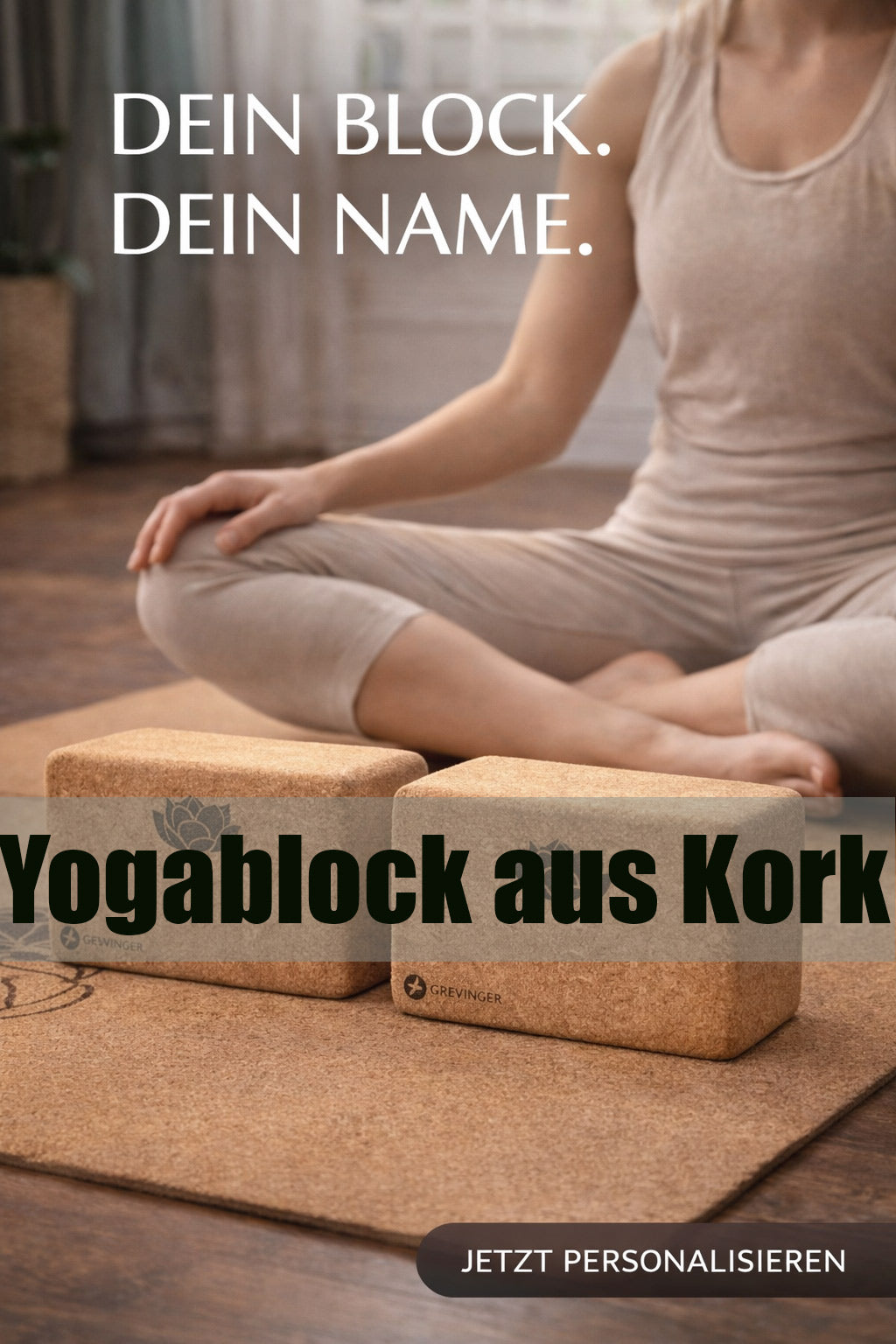 Yogablock Kork Pure Balance nachhaltig - Personalisieren mit deiner Wunschgravur - Sports-Hero