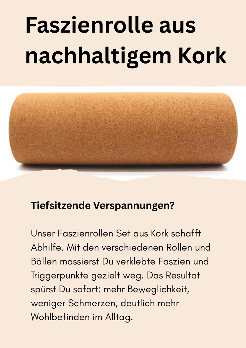 Faszienrolle Massagerolle aus Kork personalisiert mit Wunschgravur