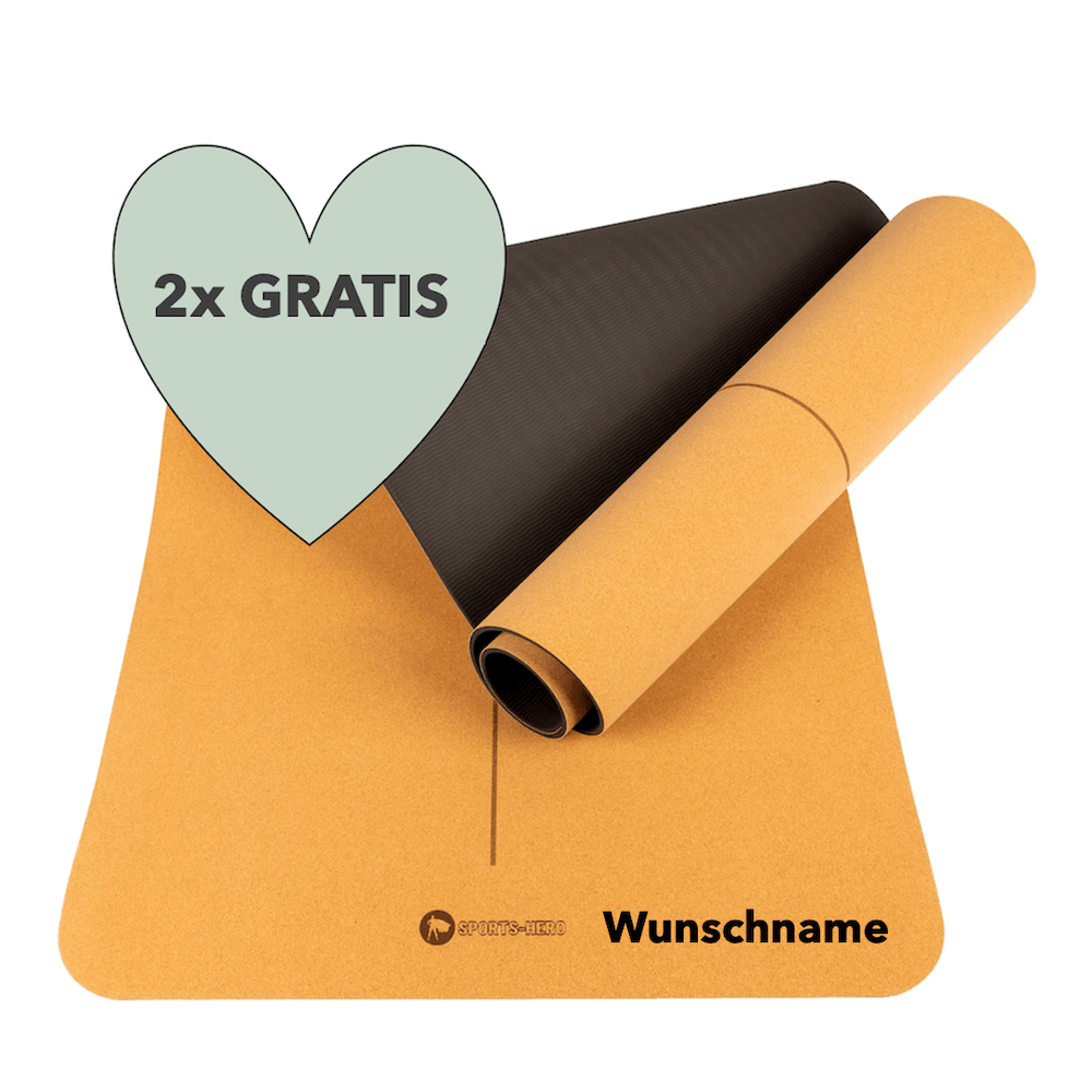 Yogamatte Kork mit Wunschgravur  (12 Stk.) 10 + 2 GRATIS - Sports-Hero